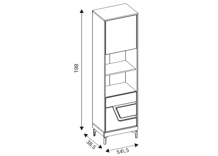 KRIS KS07 policová skrinka, ľavá KRIS KS07 policová skrinka, ľavá