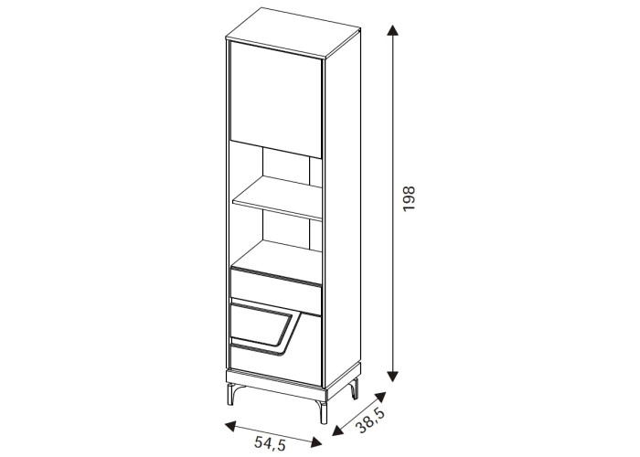 KRIS KS08 policová skrinka, pravá KRIS KS08 policová skrinka, pravá