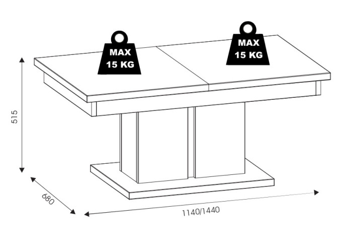 KRIS LA01, rozkladací konferenčný stolík KRIS LA01, rozkladací konferenčný stolík