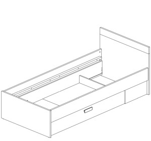 KUBO KB10, jednolôžková posteľ s úložným priestorom 90x200 cm