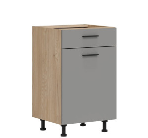 PATI svetlý grafit PK15/PF16, dolná kuchynská skrinka so zásuvkou 50 cm
