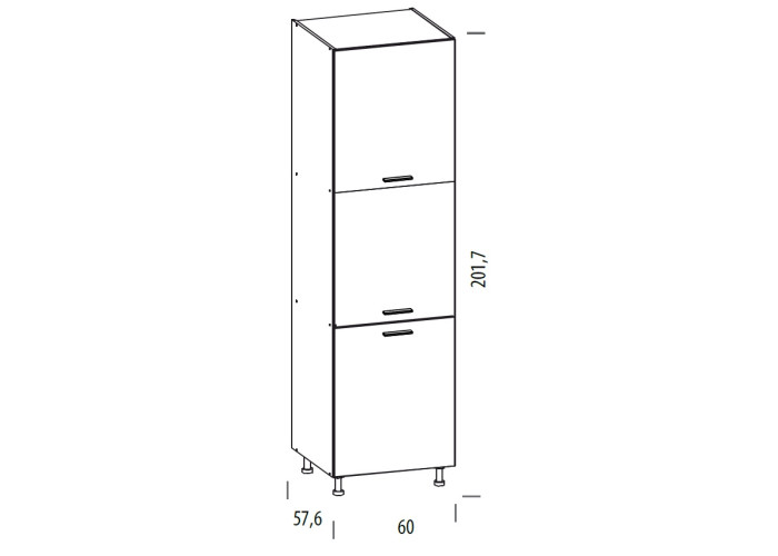 PATI dub cremona PK24/PF23/PF24 vysoká potravinová skriňa 60 cm
