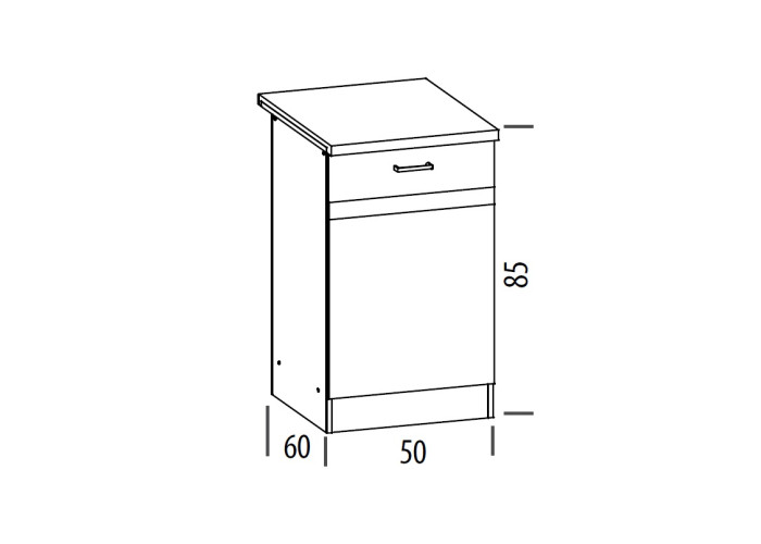 ELIZA EZ13/D50 dub wenge, dolná skrinka v šírke 50 cm