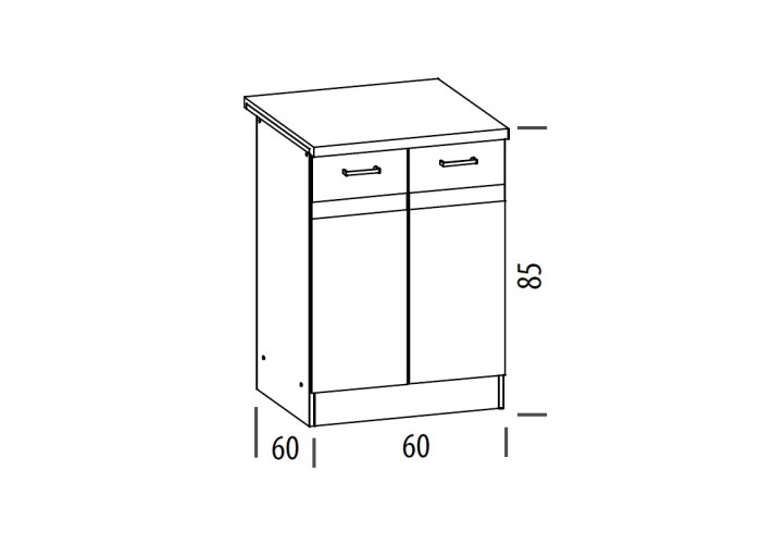 ELIZA EZ14/D60 dub wenge, dolná skrinka v šírke 60 cm
