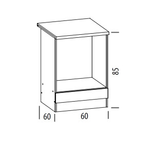 ELIZA EZ15/D60P dub wenge, dolná skrinka na vstavaný sporák v šírke 60 cm