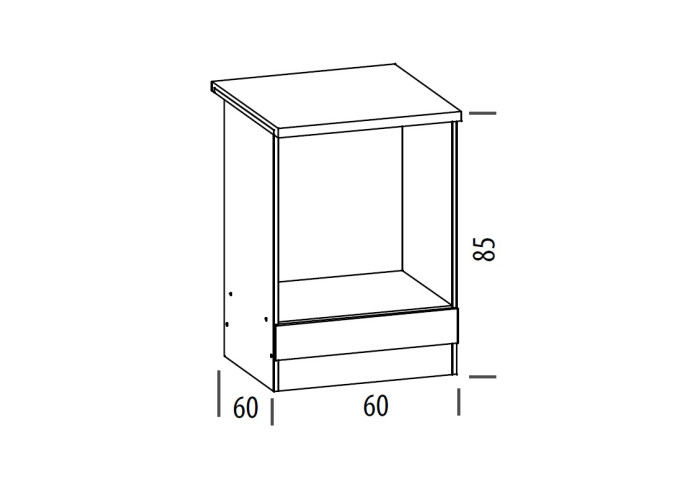 ELIZA EZ15/D60P dub wenge, dolná skrinka na vstavaný sporák v šírke 60 cm
