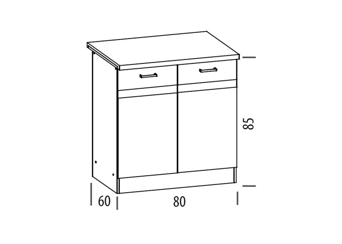 ELIZA EZ16/D80 dub wenge, dolná skrinka v šírke 80 cm