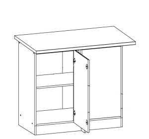 ELIZA EZ18/D100NW dub wenge, dolná skrinka určená do rohu v šírke 100 cm