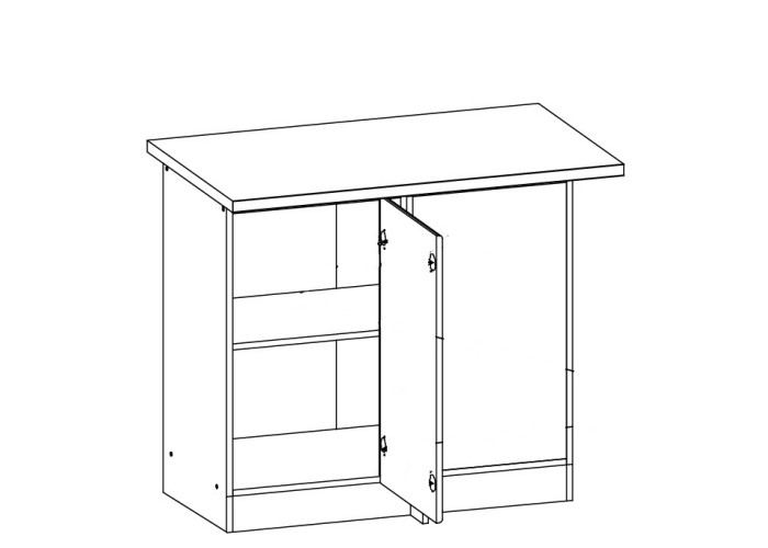 ELIZA EZ18/D100NW dub wenge, dolná skrinka určená do rohu v šírke 100 cm