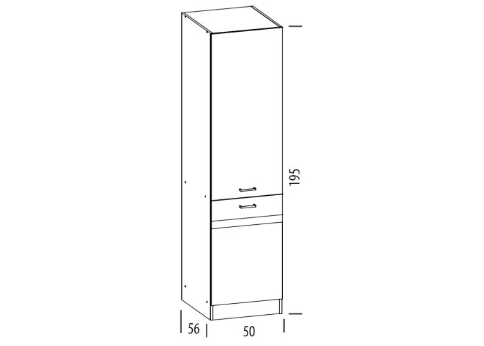 ELIZA EZ19/D50C dub wenge, vysoká skrinka v šírke 50 cm