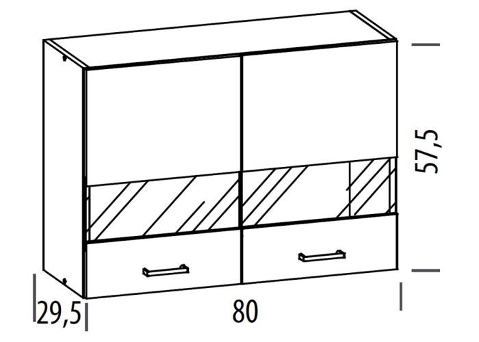 ELIZA EZ06/G80, horná skrinka v šírke 80 cm