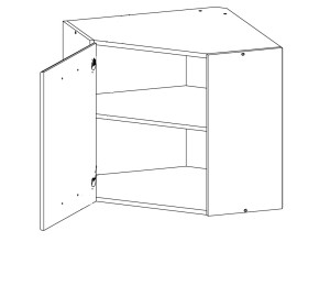 ELIZA EZ07/G60NW, horná rohová skrinka v šírke 60x60 cm