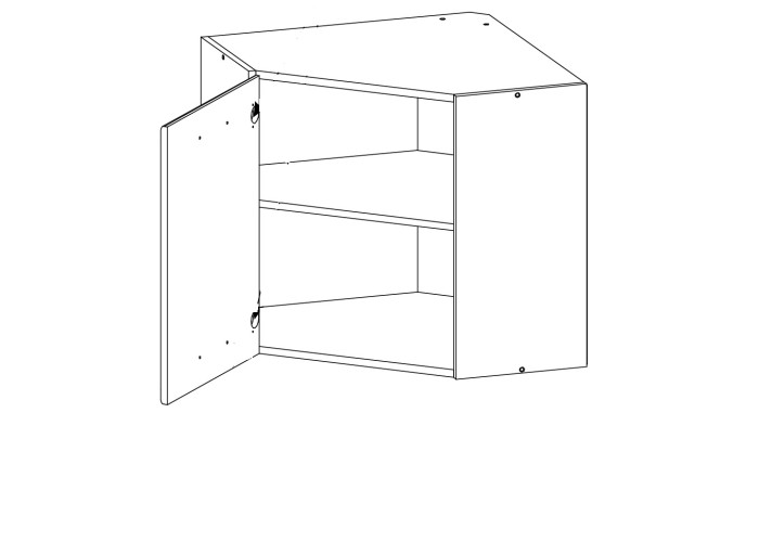 ELIZA EZ07/G60NW, horná rohová skrinka v šírke 60x60 cm