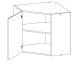 ELIZA EZ07/G60NW, horná rohová skrinka v šírke 60x60 cm