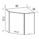 ELIZA EZ07/G60NW, horná rohová skrinka v šírke 60x60 cm