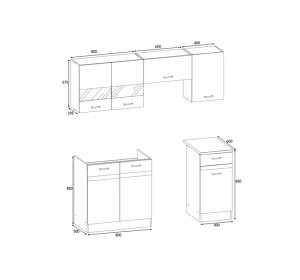 ELIZA 120/180 rijeka svetlá, kuchynská linka