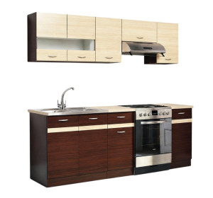 ELIZA 160/220 dub wenge/rijeka svetlá, kuchynská linka
