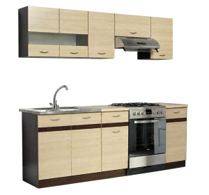 ELIZA 160/220 rijeka svetlá/dub wenge, kuchynská linka