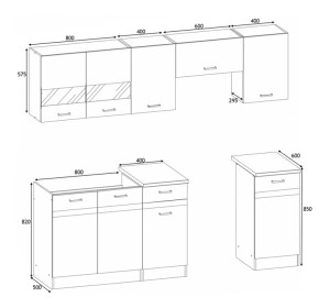 ELIZA 160/220 rijeka svetlá/dub wenge, kuchynská linka
