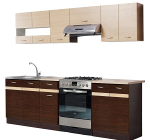 ELIZA 180/240 dub wenge/rijeka svetlá, kuchynská linka