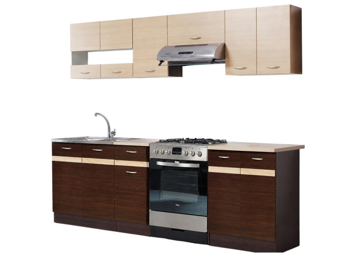 ELIZA 180/240 dub wenge/rijeka svetlá, kuchynská linka