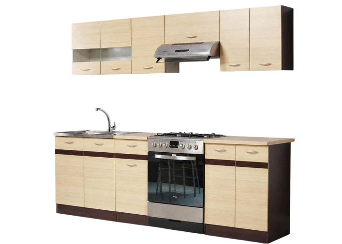 ELIZA 180/240 rijeka svetlá/dub wenge, kuchynská linka