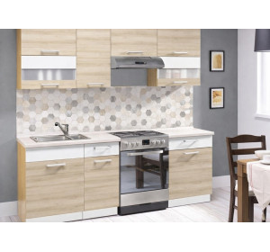 MODENA buk/biely lesk 160/220, kuchynská linka