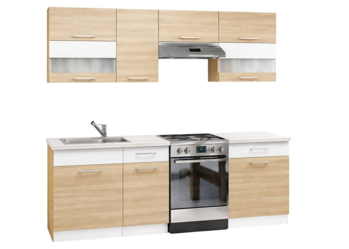 MODENA buk/biely lesk 160/220, kuchynská linka