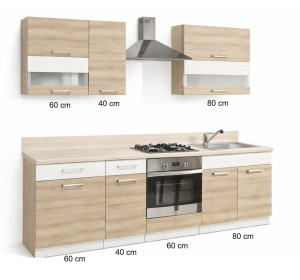 MODENA buk/biely lesk 180/240, kuchynská zostava