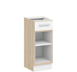 MODENA buk/biely lesk MD12/D30S1, dolná skrinka so zásuvkou v šírke 30 cm