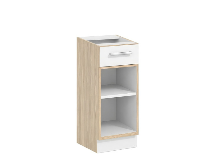 MODENA buk/biely lesk MD12/D30S1, dolná skrinka so zásuvkou v šírke 30 cm