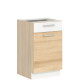 MODENA buk/biely lesk MD15/D50S1, dolná skrinka so zásuvkou v šírke 50 cm
