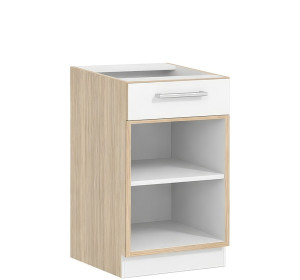 MODENA buk/biely lesk MD15/D50S1, dolná skrinka so zásuvkou v šírke 50 cm