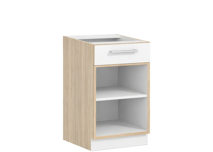 MODENA buk/biely lesk MD15/D50S1, dolná skrinka so zásuvkou v šírke 50 cm