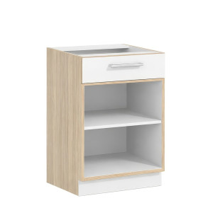 MODENA buk/biely lesk MD16/D60S1, dolná skrinka so zásuvkou v šírke 60 cm