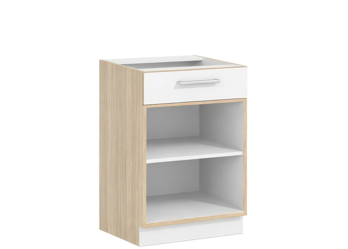 MODENA buk/biely lesk MD16/D60S1, dolná skrinka so zásuvkou v šírke 60 cm