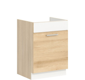 MODENA buk/biely lesk MD18/D60Z, dolná drezová skrinka v šírke 60 cm