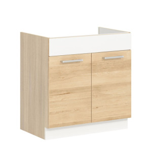 MODENA buk/biely lesk MD19/D80Z, dolná drezová skrinka v šírke 80 cm