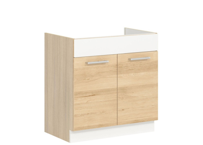 MODENA buk/biely lesk MD19/D80Z, dolná drezová skrinka v šírke 80 cm