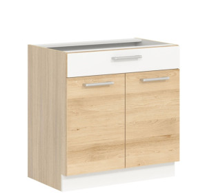 MODENA buk/biely lesk MD20/D80S1, dolná skrinka so zásuvkou v šírke 80 cm