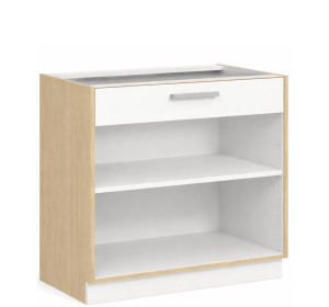 MODENA buk/biely lesk MD20/D80S1, dolná skrinka so zásuvkou v šírke 80 cm