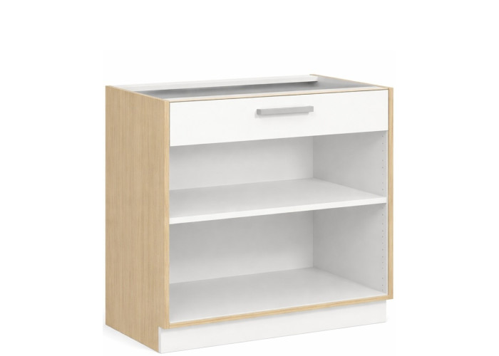 MODENA buk/biely lesk MD20/D80S1, dolná skrinka so zásuvkou v šírke 80 cm