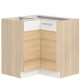 MODENA buk/biely lesk MD21/D90NW, dolná rohová skrinka v šírke 90x90 cm MODENA buk/biely lesk MD21/D90NW, dolná rohová skrinka v šírke 90x90 cm