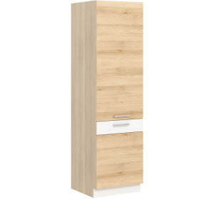 MODENA buk/biely lesk MD22/D60C, vysoká potravinová skrinka v šírke 60 cm