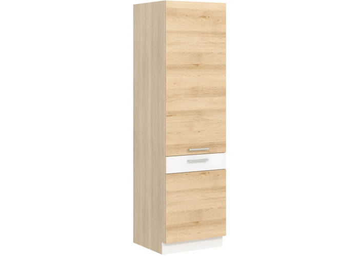 MODENA buk/biely lesk MD22/D60C, vysoká potravinová skrinka v šírke 60 cm