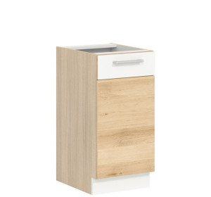 MODENA buk/biely lesk MD27/D40, dolná skrinka v šírke 40 cm