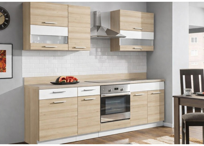 MODENA buk/biely lesk MD26/G80, horná skrinka v šírke 80 cm