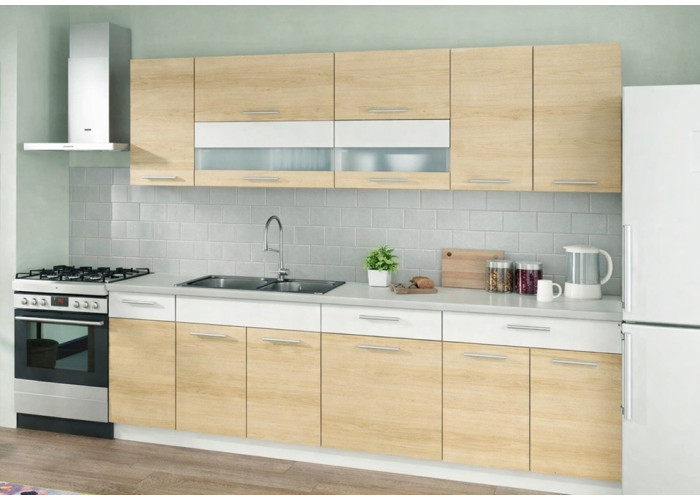 MODENA buk/biely lesk MD26/G80, horná skrinka v šírke 80 cm