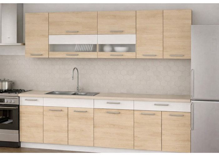 MODENA buk/biely lesk MD26/G80, horná skrinka v šírke 80 cm