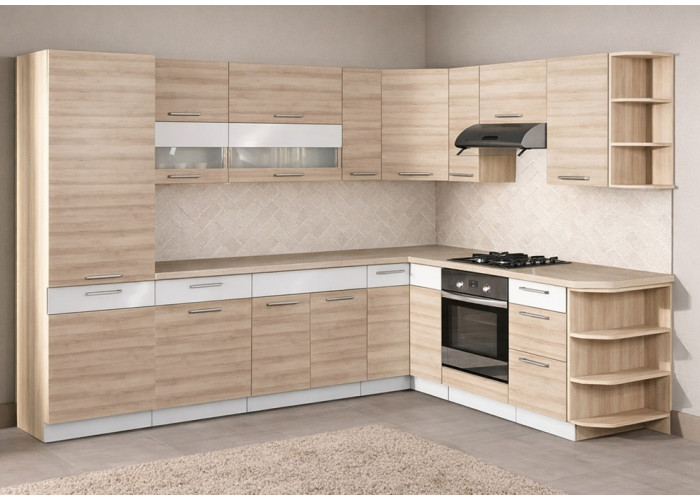 MODENA buk/biely lesk MD26/G80, horná skrinka v šírke 80 cm